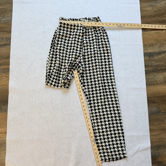 Shein Houndstooth beach cover up straight leg pants in Black - Picture 2 of 5